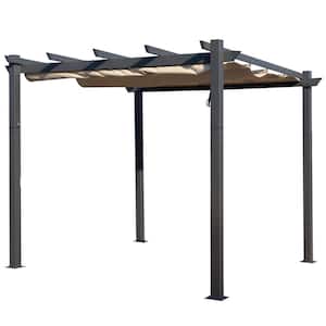 Morgan 10 ft. x 10 ft. Aluminum Frame Outdoor Pergola with Beige Canopy