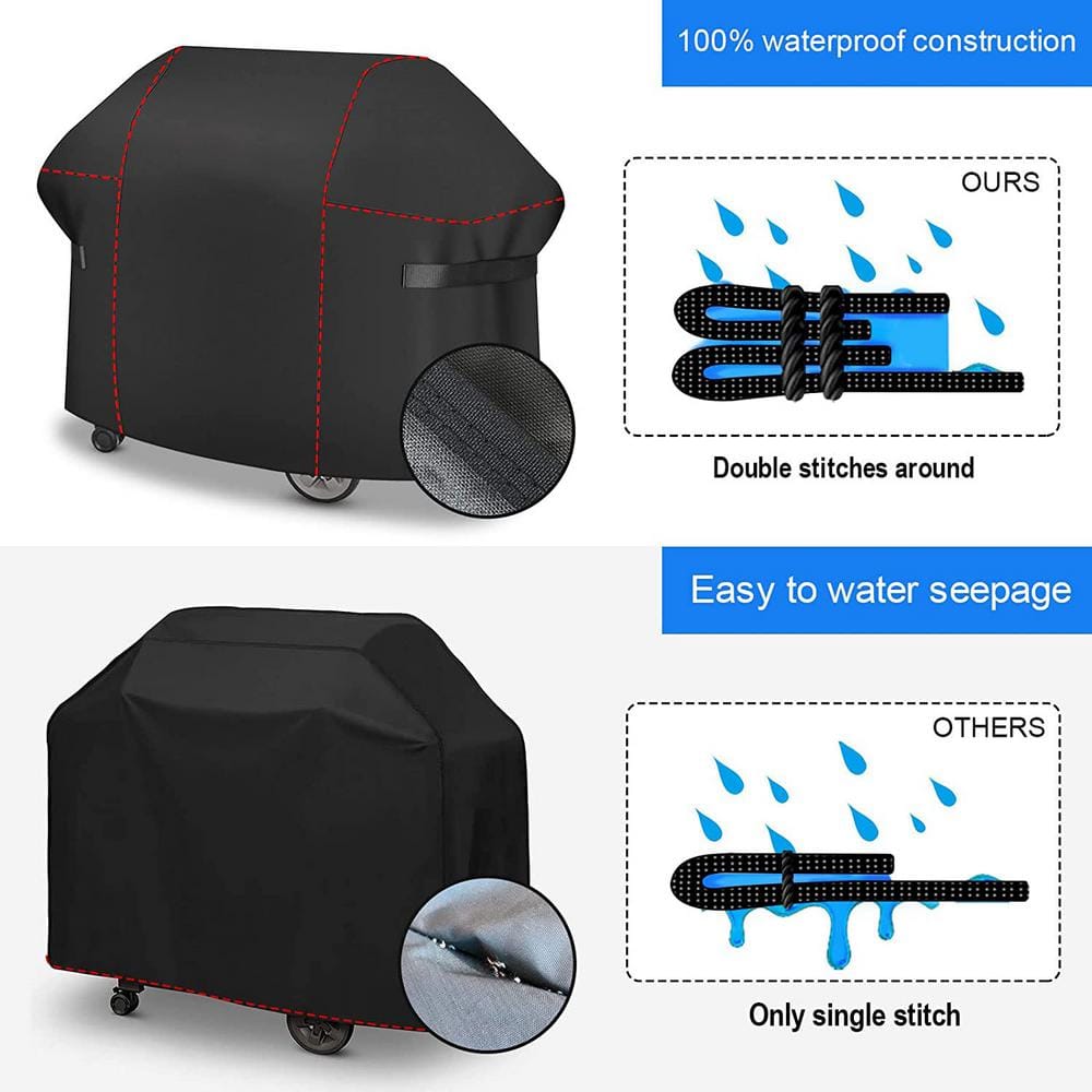 82-Inch Black Heavy-Duty Waterproof BBQ Grill Cover