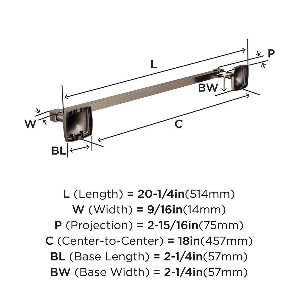 Brushed Nickel 18-Inch Wall Mounted Towel Bar
