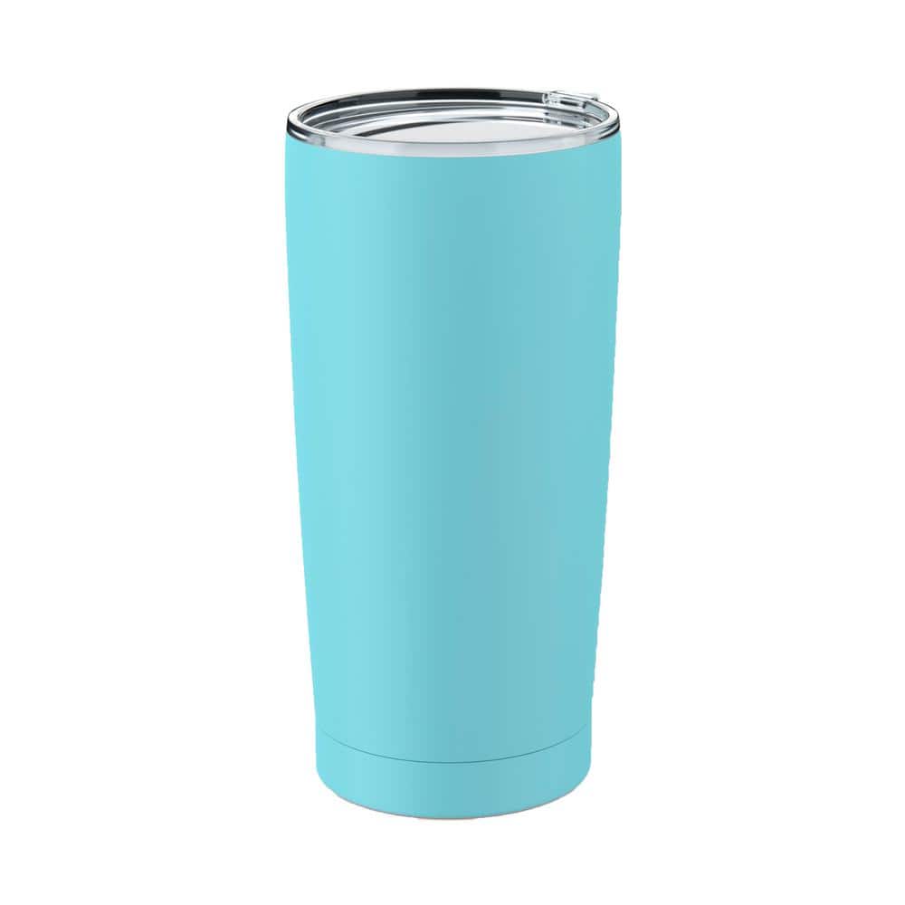 Double Walled 20 Oz. Insulated Aquamarine Stainless Steel Coffee Tumbler wi