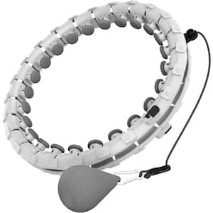 ‎14.8 in. x 8.98 in. Smart 2in1 Weighted Fit Hoop Plus Size for Adults Weight Loss with 30 Knots Hoola Hoop in White