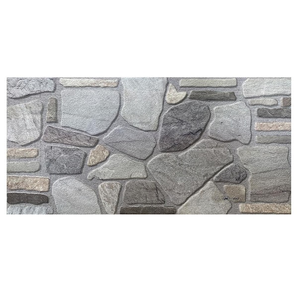 Dundee Deco Falkirk Uffcott II 39.4 in. x 19.7 in. Grey Mauve Blue Faux Stone Styrofoam 3D Decorative Wall Panel (10-Pack)