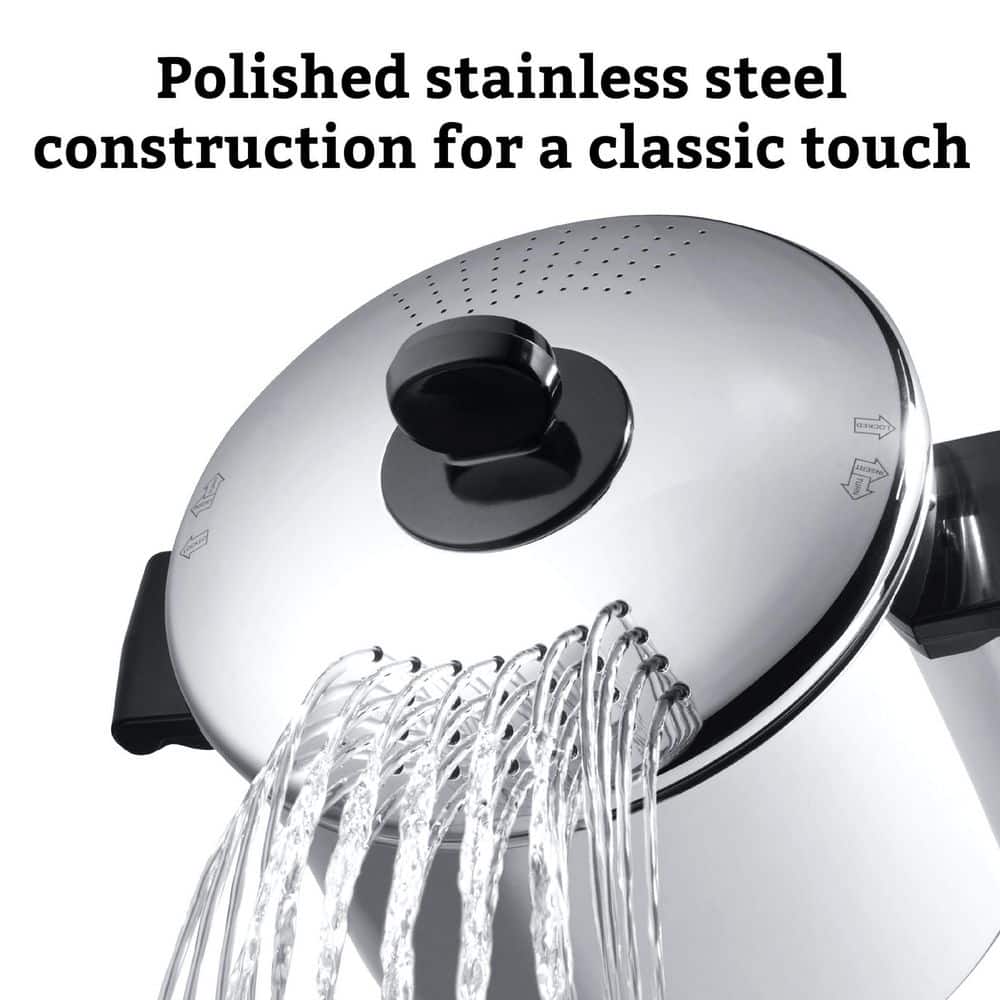 Stainless Steel 8-Quart Covered Straining Stockpot with Lid