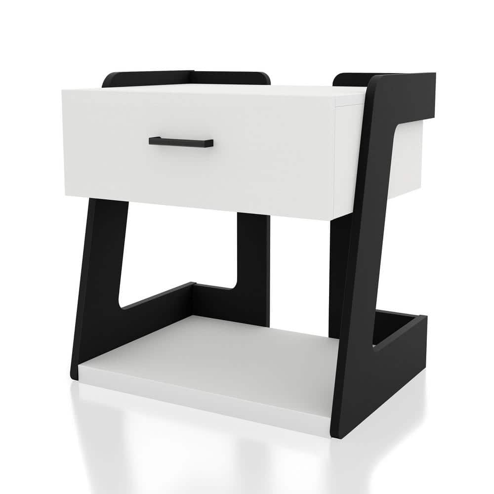Oakley White and Black Composite Coffee and End Table Set