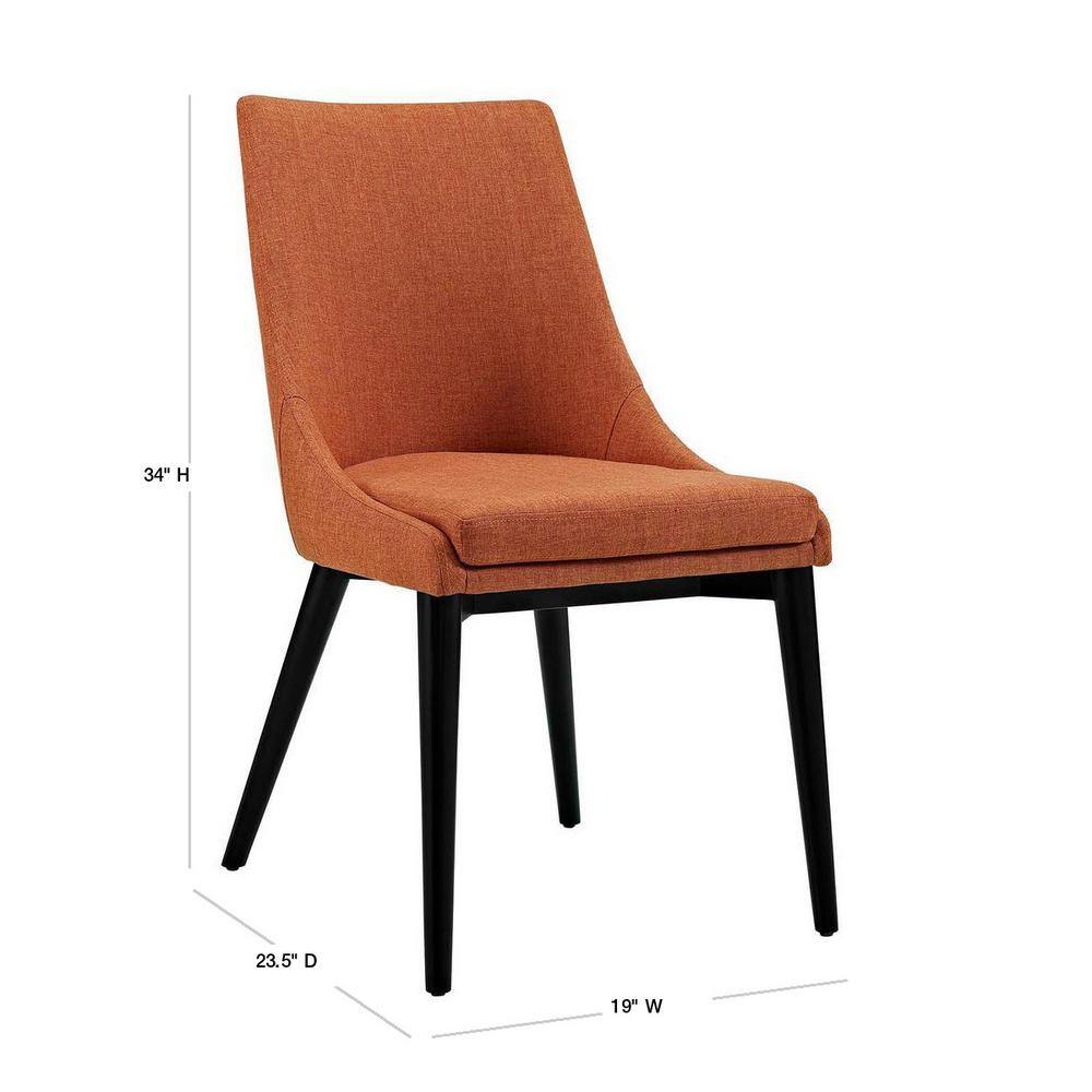Viscount Parsons Side Chair in Vibrant Orange with Wood Legs
