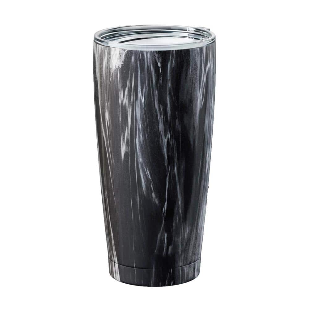Double Walled 20 oz. Insulated Gray Marble Stainless Steel Coffee Tumbler w