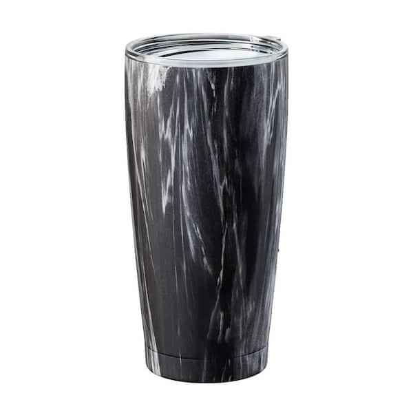 Double Walled 20 oz. Insulated Gray Marble Stainless Steel Coffee Tumbler with Lid