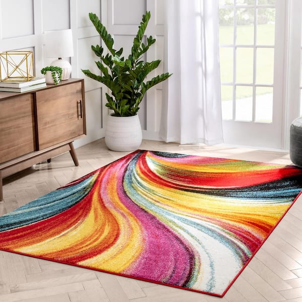 Viva Pleasure 3 ft. x 5 ft. Multi Color Modern Abstract Area Rug