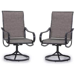 Metal Patio Swivel Dining Chairs Set of 2-Metal Outdoor Rocking Chair with Textilene Mesh Fabric