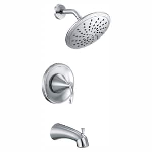 Glyde 1-Handle Posi-Temp Tub and Rain Shower Faucet Trim Kit in Chrome (Valve Not Included)