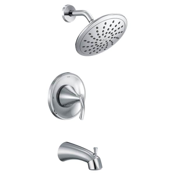 MOEN Glyde 1-Handle Posi-Temp Tub and Rain Shower Faucet Trim Kit in Chrome (Valve Not Included)