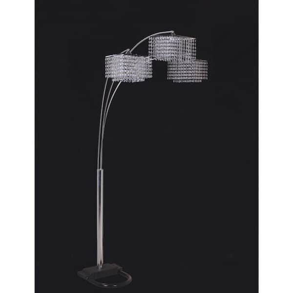 84 in. H Crystal 3-Arms Inspirational Arch Floor Lamp