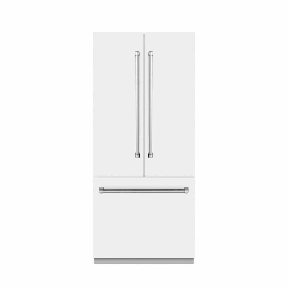 36 in. 19.6 cu. ft. Built-in Bottom Freezer Refrigerator with Water Dispenser in Matte White with Graphite Gray Interior price history on PriceWatchPro