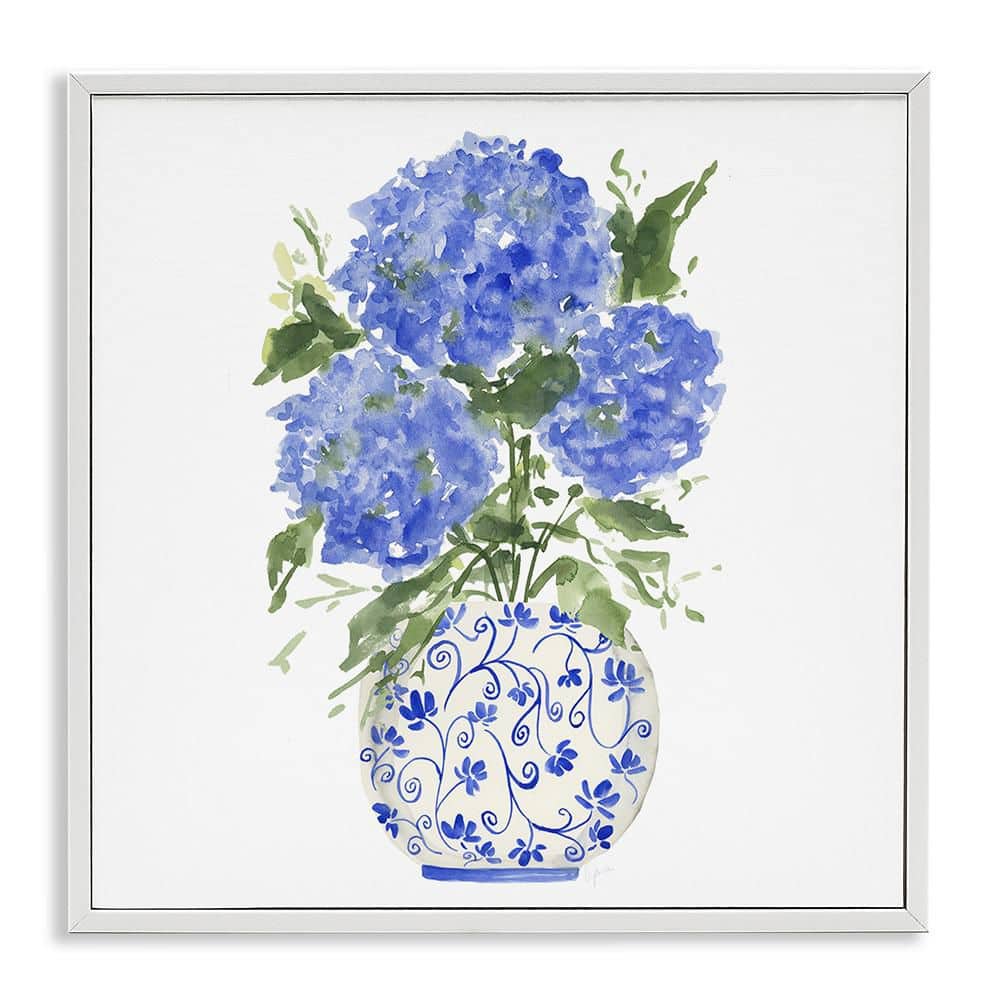 Hydrangea Trio in Vase by Lucille Price 1-Piece White Framed Nature Giclee Art Print 12 in. x 12 in. price history on PriceWatchPro
