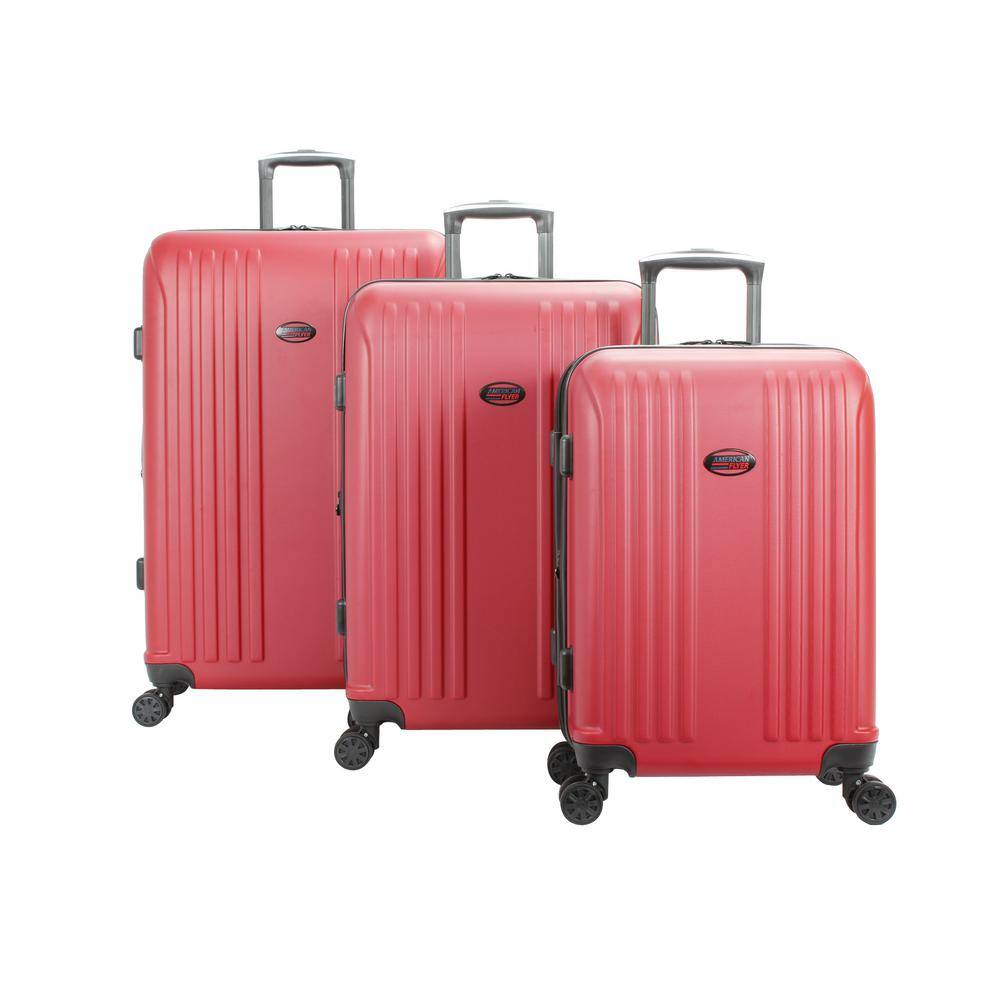 American Flyer Moraga 3Piece Red Hard Side Spinner Luggage Set AF122