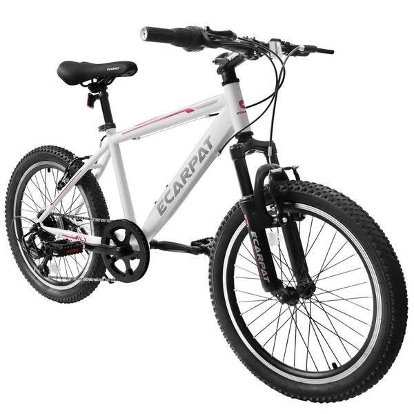 Cesicia 20 in White Steel Mountain Bike with Gear Shimano 7