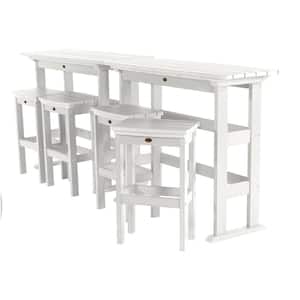 Lehigh White 6-Piece Plastic Rectangular Bar Height Outdoor Dining Set