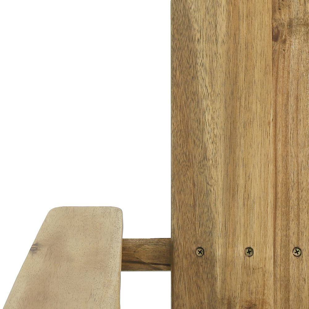 Natural Stained Medium Brown Wood Foldable Adirondack Chair
