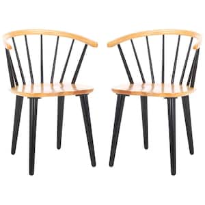 Blanchard Natural/Black 17 in. Wood Dining Chair Set of 2