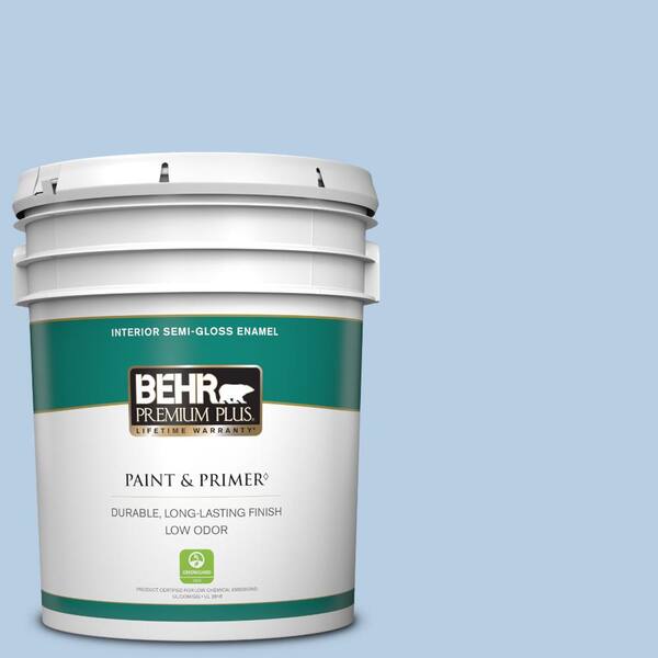 BEHR PREMIUM PLUS 5 gal. #570C-3 Tender Twilight Semi-Gloss Enamel Low Odor Interior Paint & Primer