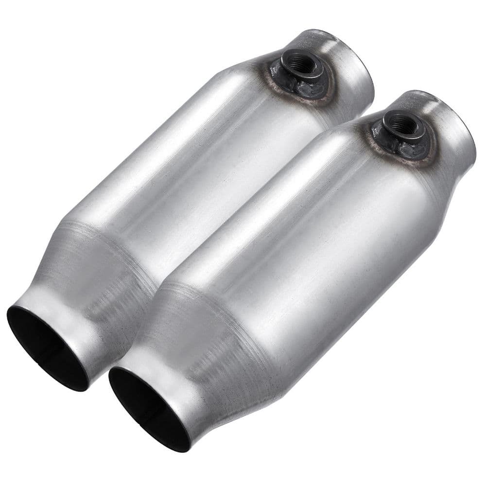 Universal Catalytic Converter, 2.5 in. Inlet/Outlet, 2 Pack High Flow Car Catalytic Converter w/ O2 Port Stainless Steel price history on PriceWatchPro