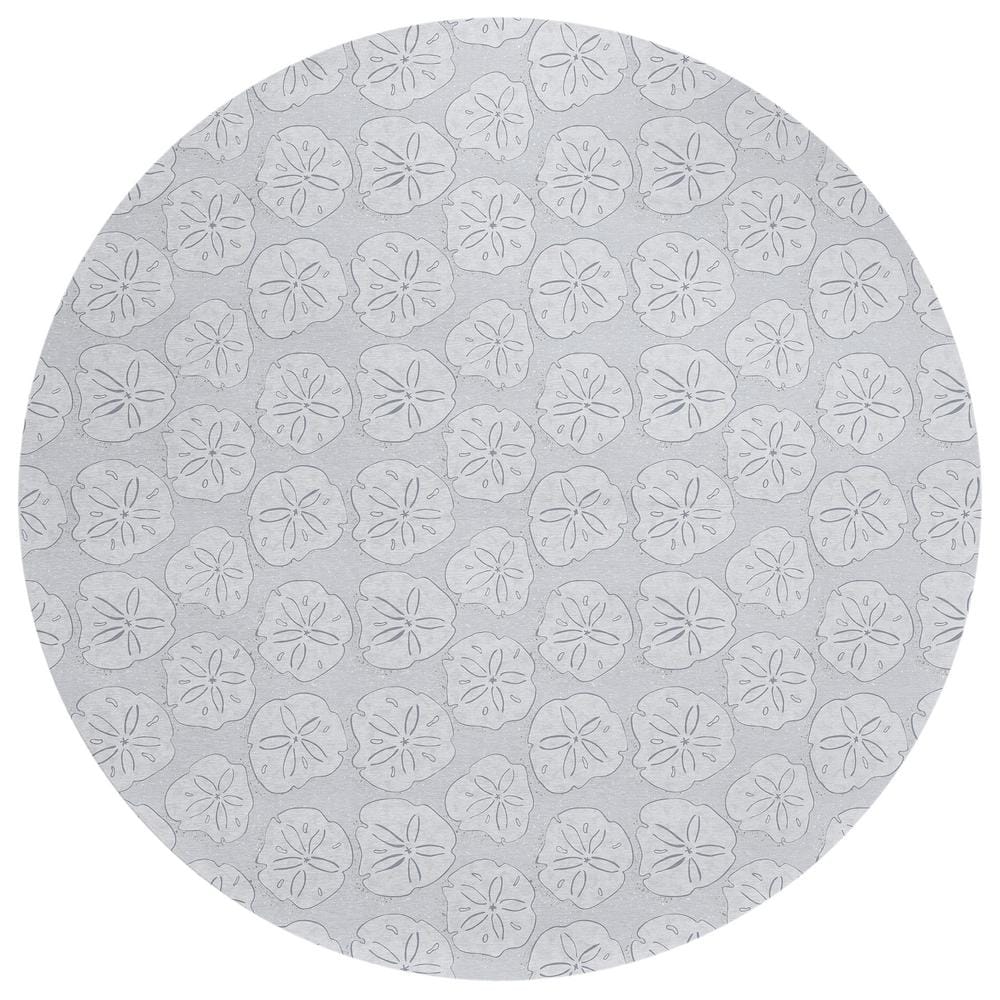 Surfside Gray 8 ft. x 8 ft. Geometric Indoor/Outdoor Area Rug