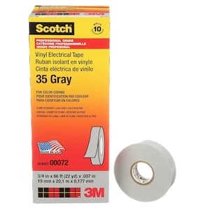 3/4 in. x 66 ft. Gray Vinyl Electrical Color Coding Tape