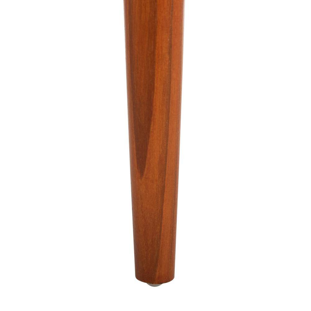 Amalia 47'' Cognac Leather and Dark Brown Mindi Wood Bench