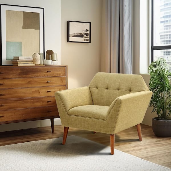 INK+IVY Newport Pale Green Tufted Lounge Arm Chair