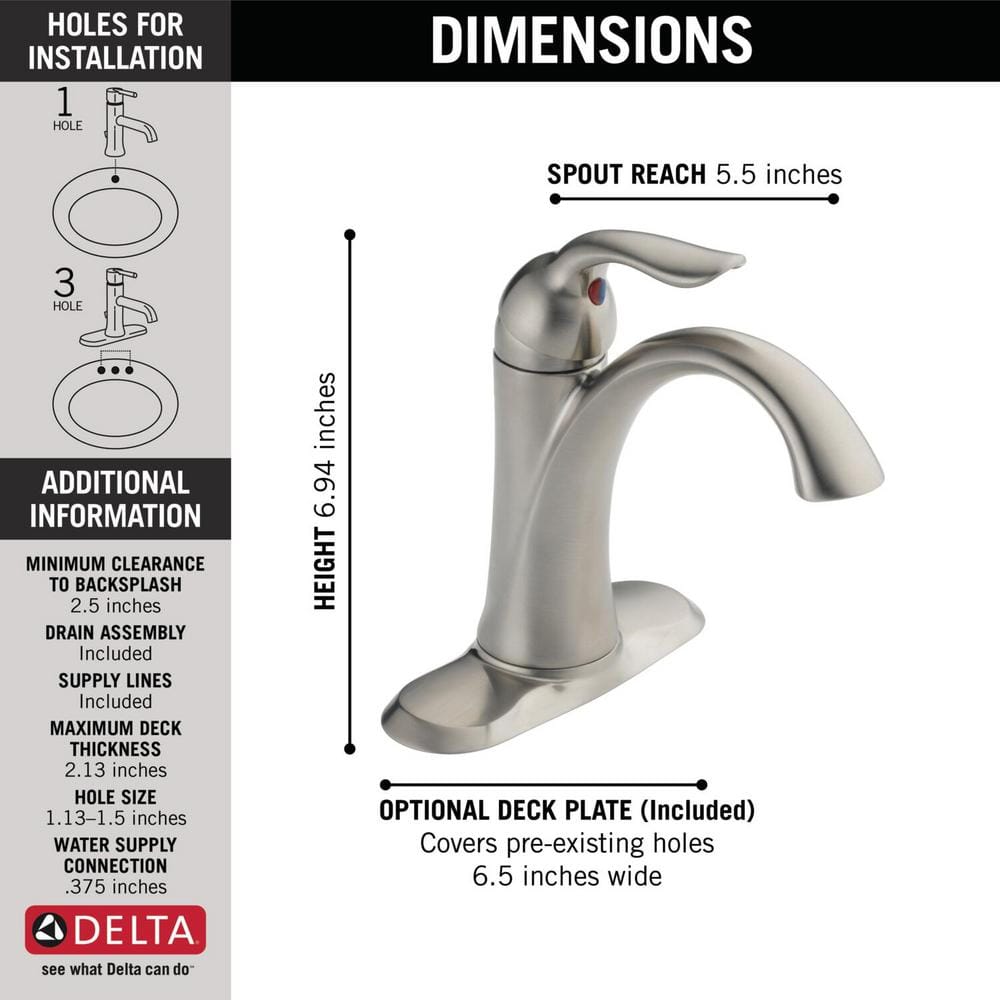 Modern Stainless Steel Single Hole Bathroom Faucet with ADA Compliance