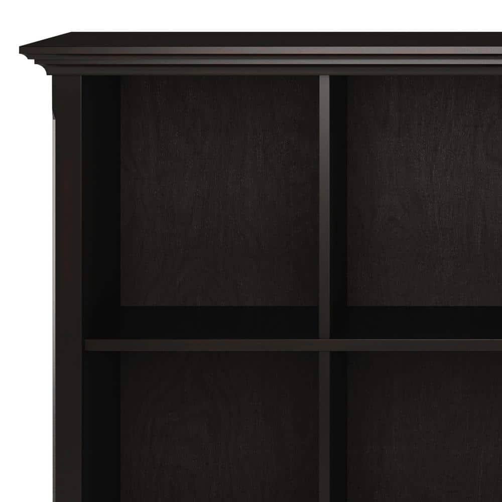 Hickory Brown 57" Solid Wood 12-Cube Storage Bookcase