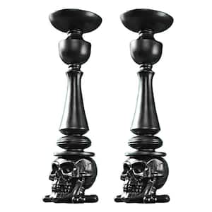 Shadow of Darkness Skull and Bones Candlesticks, Set of 2