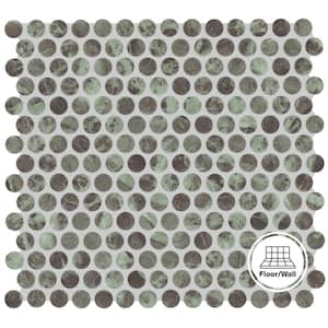 Lamora Marble Juniper 11 in. x 13 in. Glazed Ceramic Penny Round Mosaic Tile (10.6 sq. ft./Case)