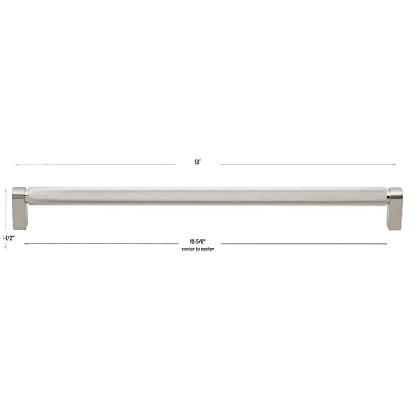 12-5/8 Inch Center to Center Solid Square Bar Pull Cabinet