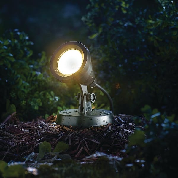 450 Lumen 1-Light Integrated LED Black Low Voltage Pond Light