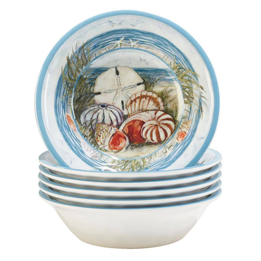 Seacoast Multicolor Melamine 7.5" All-Purpose Serving Bowls Set