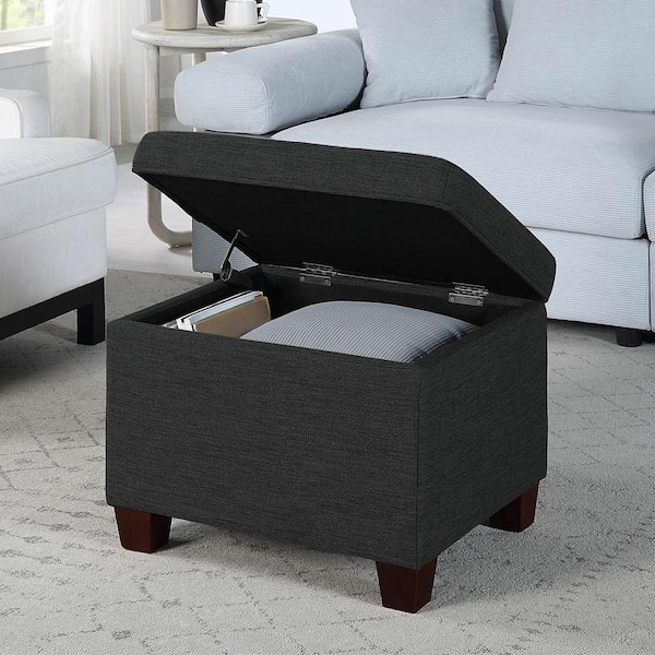 Charcoal gray ottoman on sale with storage