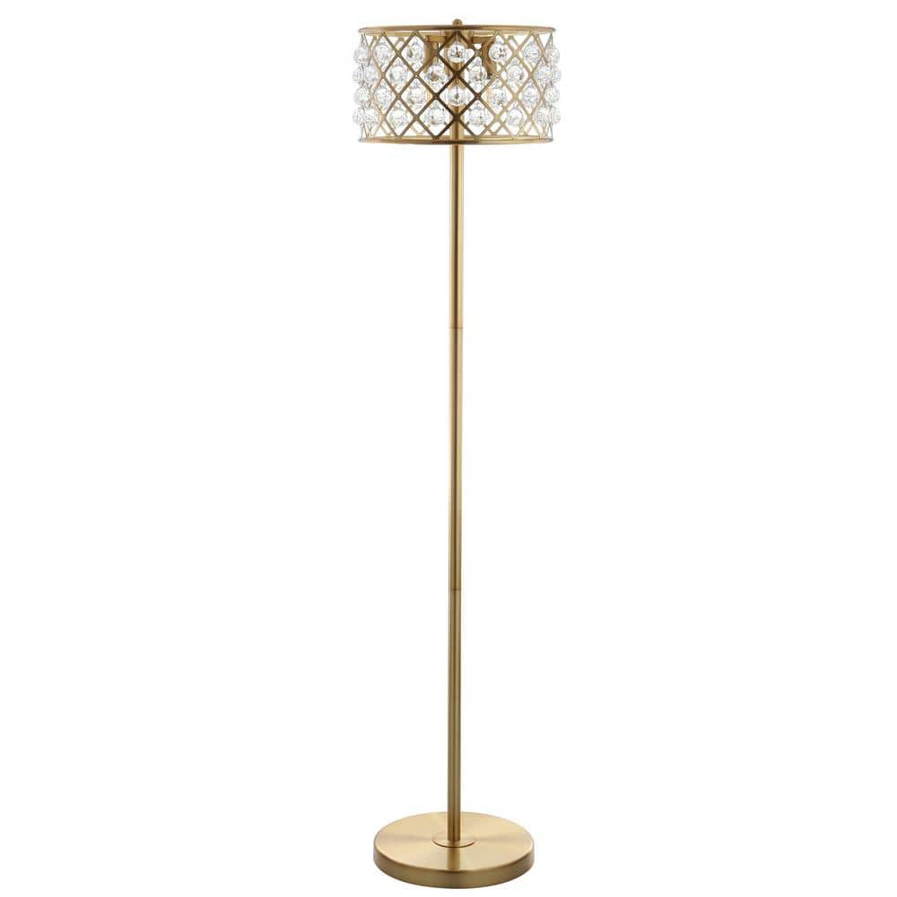 Elizabeth 60" Antique Gold Crystal Beaded Ambient Floor Lamp