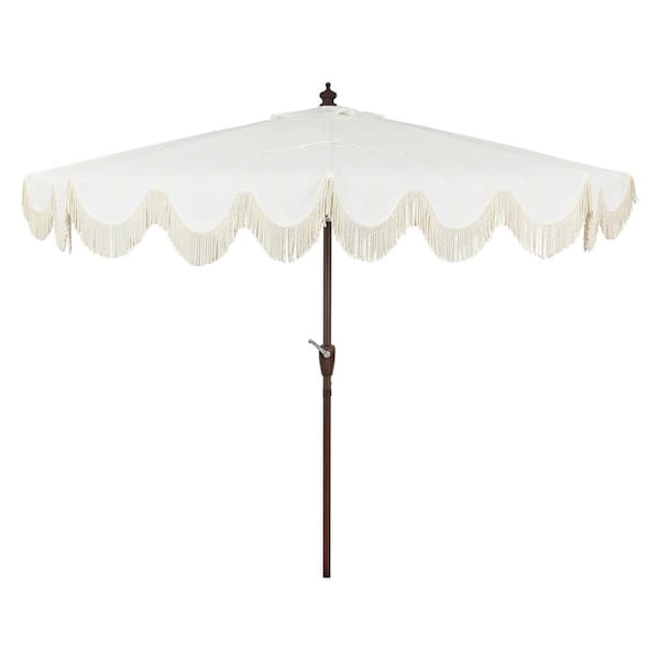 ivory scalloped patio umbrella The Stir up some midcentury glamor with this classic scalloped umbrella JONATHAN Y Designs Beverly 9