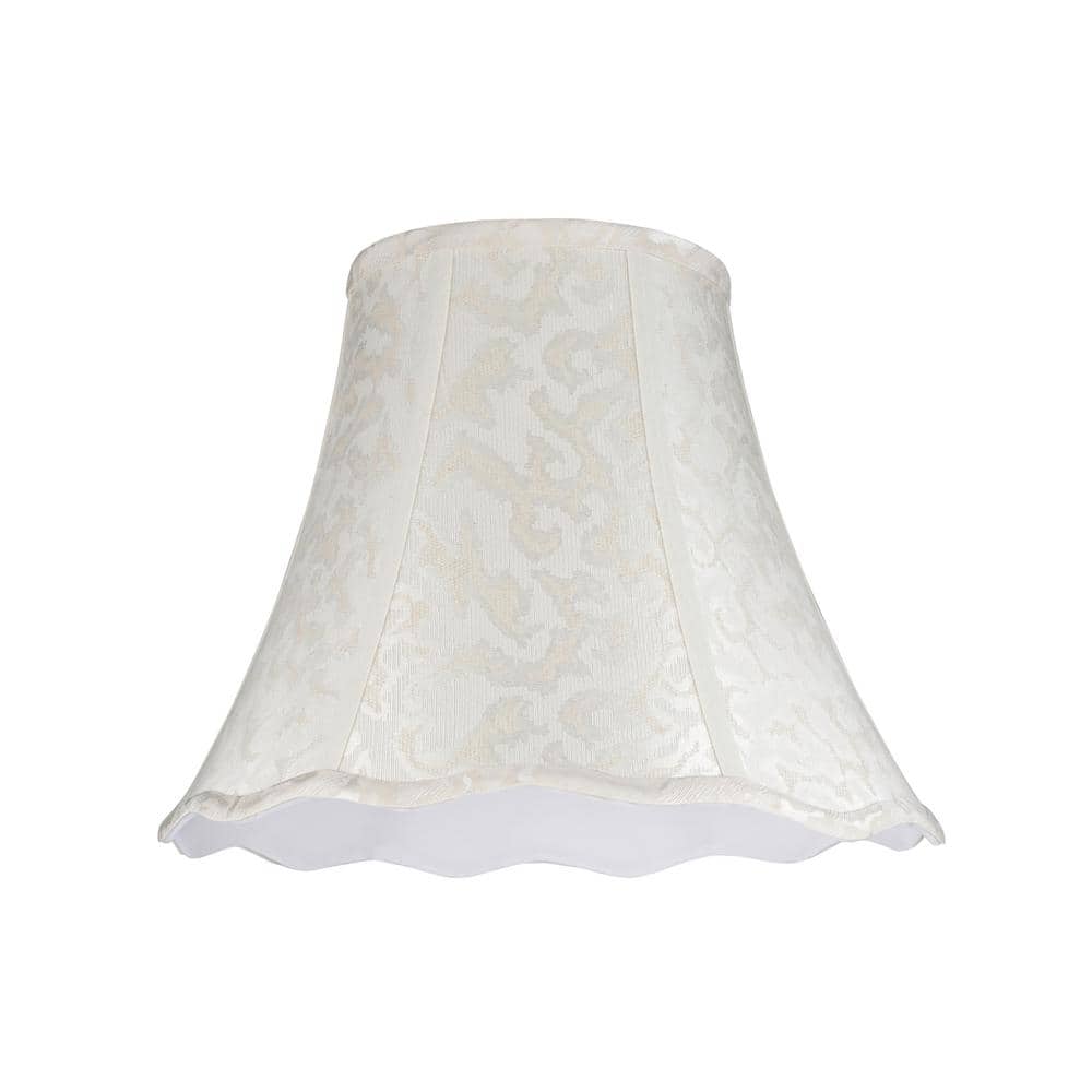 Off-White Jacquard Textured Fabric Bell Lamp Shade