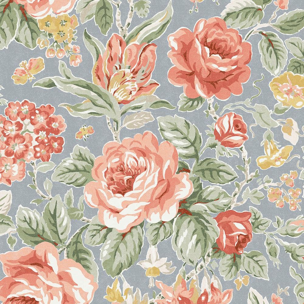 Laura Ashley Wild Roses Ochre Yellow Wallpaper 122753 - The Home Depot