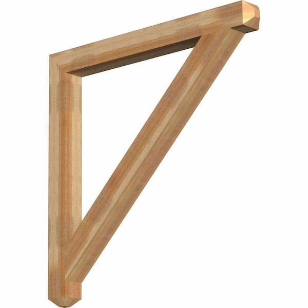 Ekena Millwork 4 in. x 44 in. x 44 in. Western Red Cedar Traditional Craftsman Rough Sawn Bracket