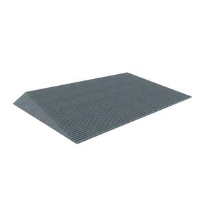 TRANSITIONS 25 in. L x 43 in. W x 2.5 in. H Angled Entry Door Threshold Mat, Grey, Rubber