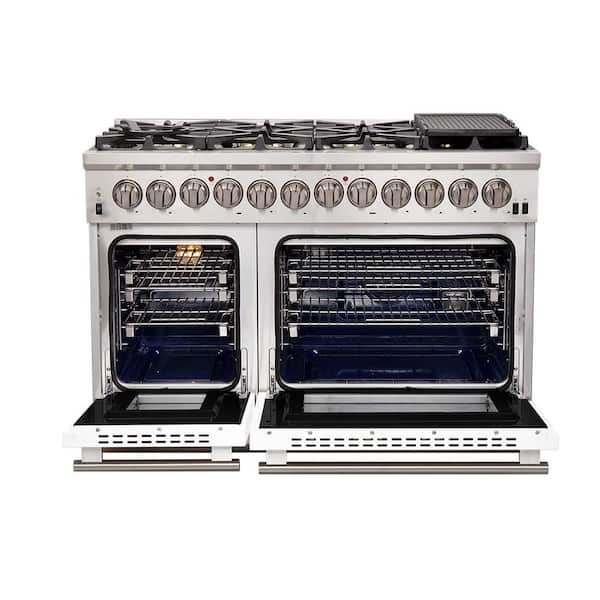 Forno Alta Qualita 48 in. Gas 8 Sealed Burners 107,000 BTU All 430  Stainless Steel FCTGS5737-48 - The Home Depot