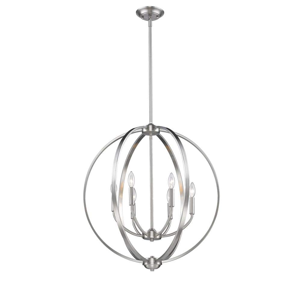 Contemporary Silver 6-Light Ambient Chandelier