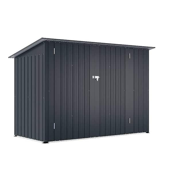 7 ft. W x 3 ft. D Metal Shed with Double Lockable Door in Dark Gray (22.5 sq. ft. )