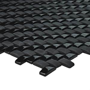 Expressions Weave Black 12-1/4 in. x 12-1/4 in. x 7 mm Glass Mosaic Tile (1.04 sq. ft./Each)
