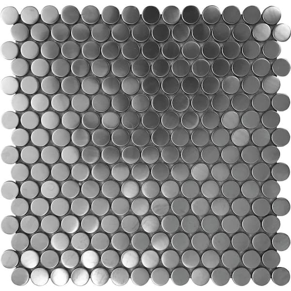 Apollo Tile (Sample) Metal 4-in x 4-in Polished Metal Penny Round Patterned Wall Tile