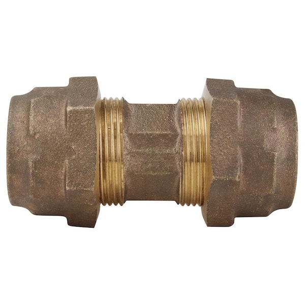 A.Y. McDonald 1 in. Compression x 1 in. Compression No-Lead Bronze Water Service Ranger Coupling