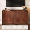 BYBLIGHT Ahlivia Brown Wood 57 in. Buffet Cabinet Long Sideboard Cabinet with Adjustable Shelves BB-JW0983-SJH